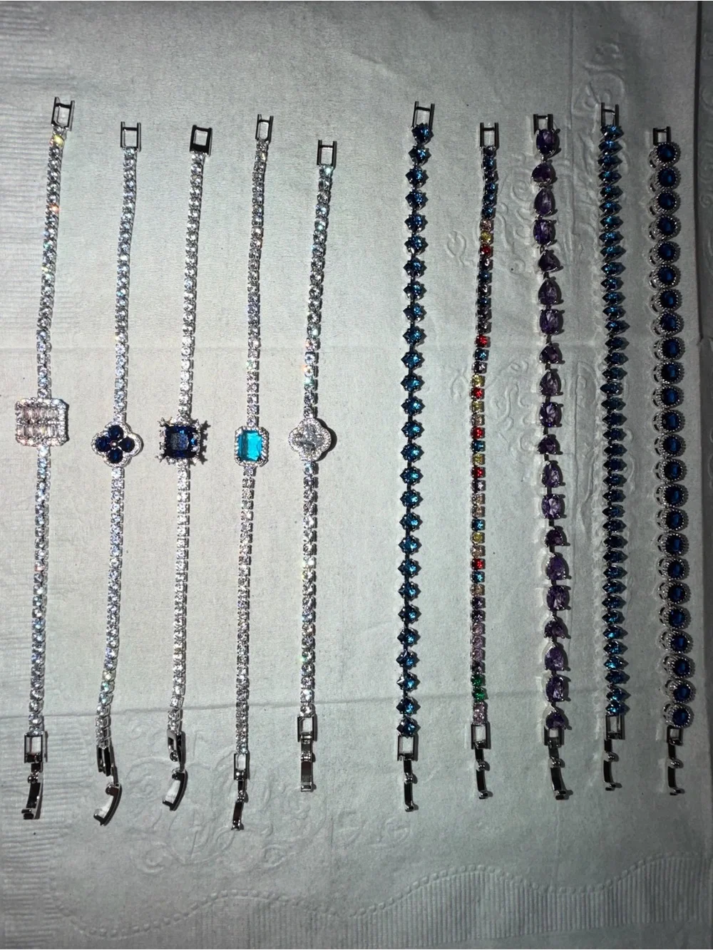 (10) Tennis Bracelet Set – No Brand